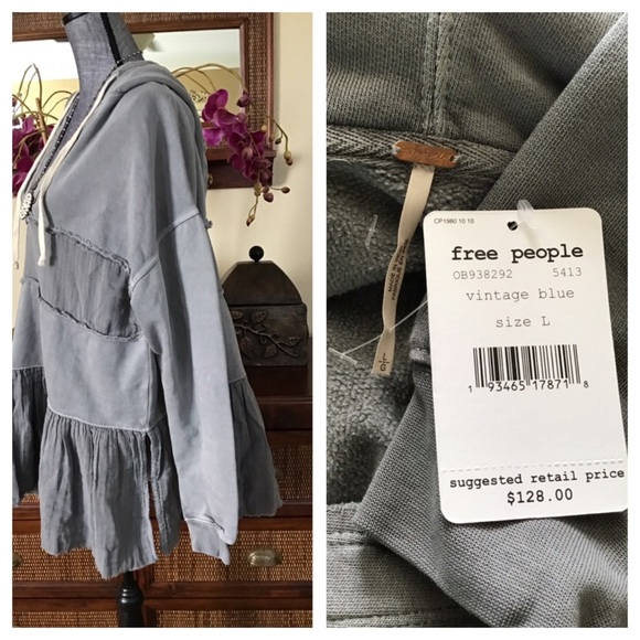 Free People Tops Free People Sail Away Hoodie Tunic Nwt Poshmark
